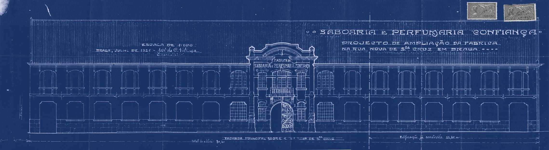 Blueprint com fachada, 1921